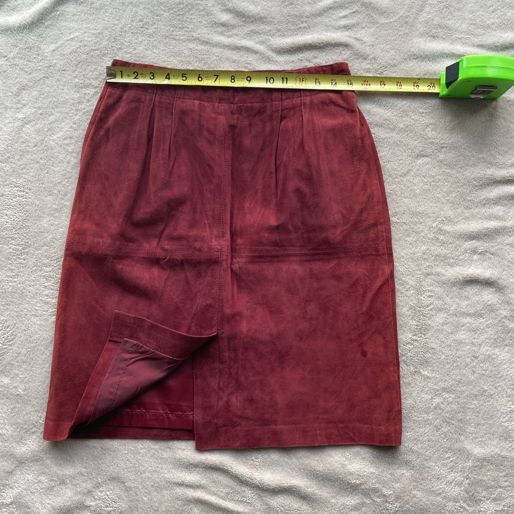 Vintage Crimson Suede Skirt